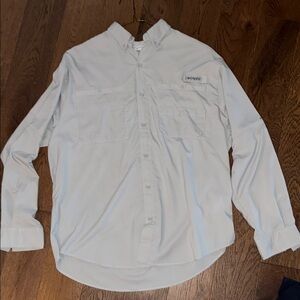 Columbia Men's Casual Light Gray Button Down Shirt